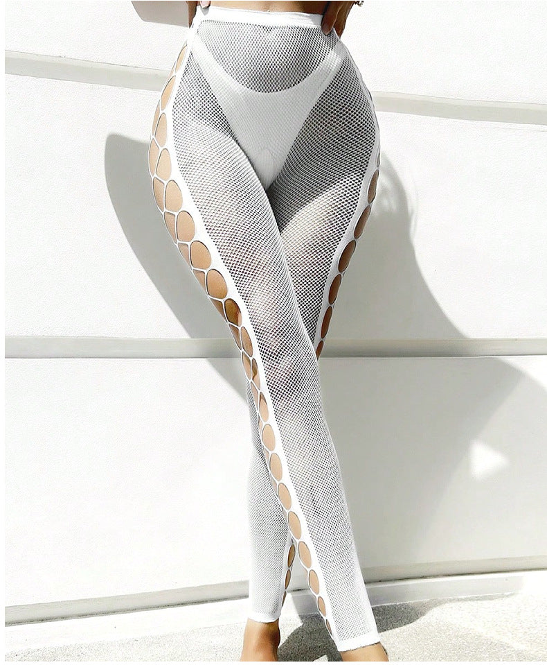 Mesh Hollow Out Bodysuit - One Piece Nightdress