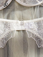 Goddess Embroidery Halter Set - 3 Piece Sheer Shapewear