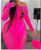 Plus Size Leopard Print Bodysuit - High Waist Slim Mesh Pajama Set