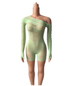 Off-Shoulder Mesh Nightdress - Fashion Sleepwear