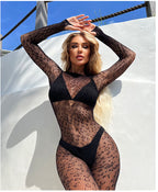Leopard Print Mesh Bodysuit - Animal Print Style