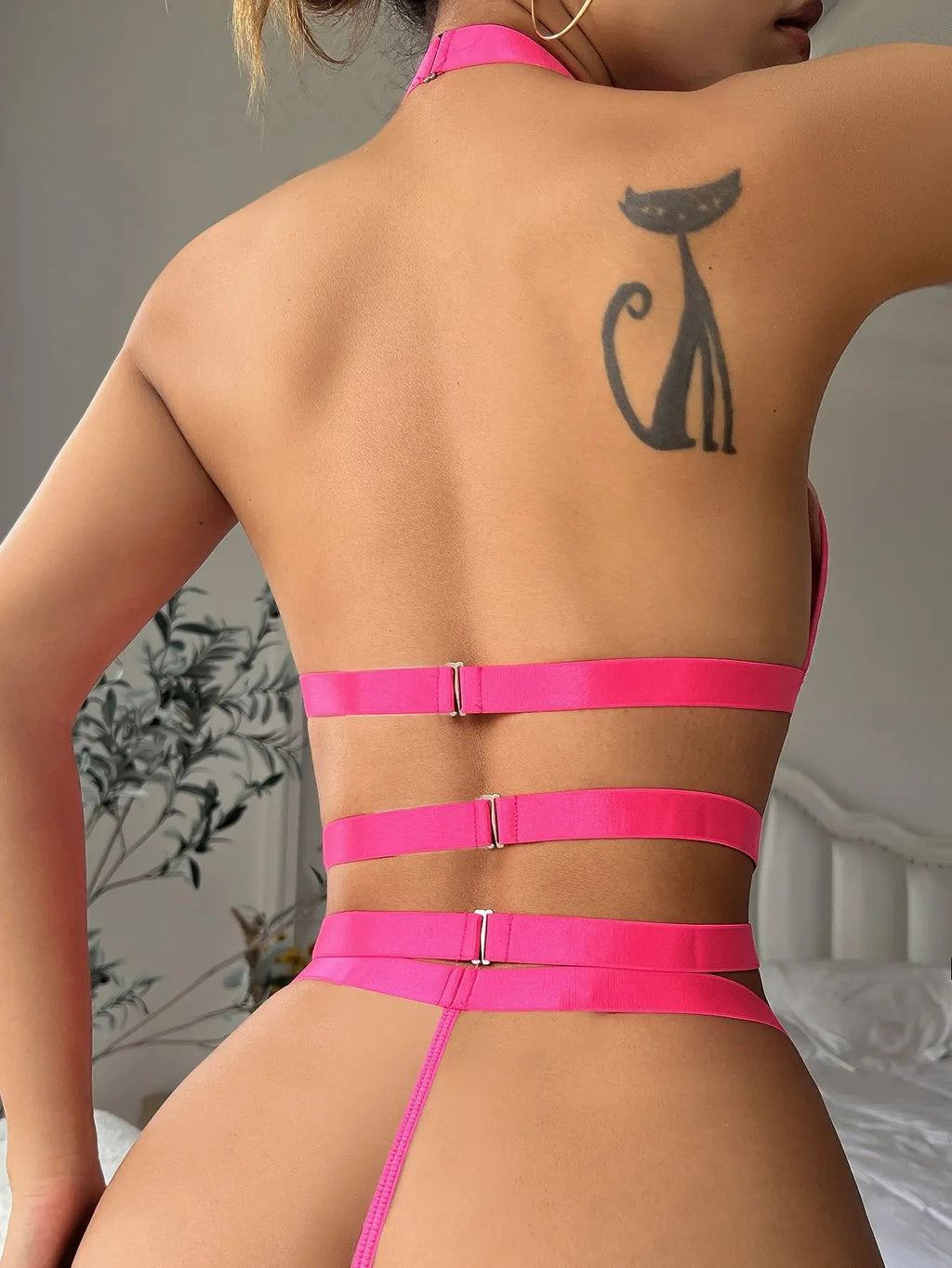 Love Chain Lace Bodysuit - Garter Belt Statement Set