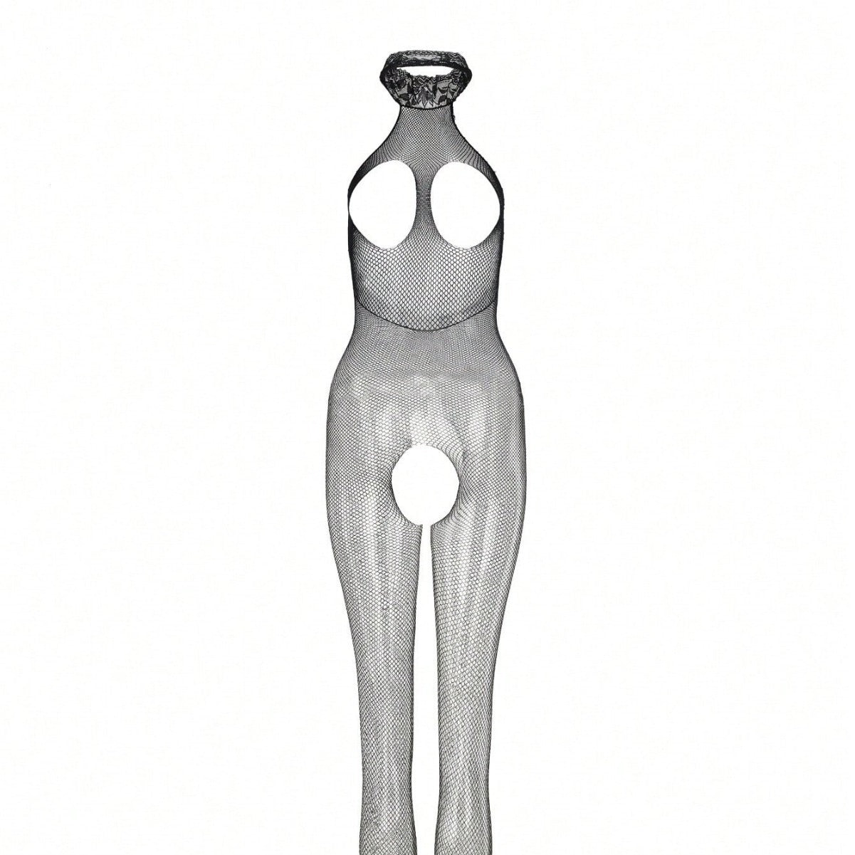 Halter Bodysuit with Stockings Set - One Piece Design