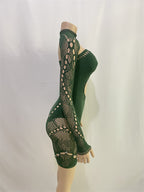 Round Neck Mesh Bodysuit - Strapless Shawl Style