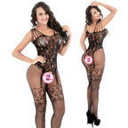 Plus Size Camisole Bodysuit with Stockings Set