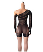 Off-Shoulder Mesh Nightdress - Fashion Sleepwear