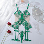 Ethereal Dreams Sheer Tulle Set - Delicate Lace Ensemble