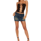 Hollow Out Tube Top Sleepwear Set - Fashion Design