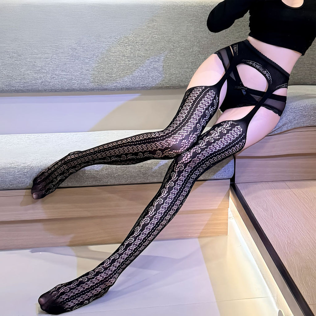 Lace Garter Belt Stockings - Over-the-Knee Long Tube Hosiery