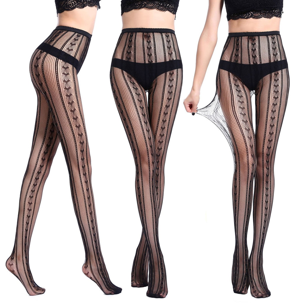 Fishnet Jacquard Pantyhose Set - Sleepwear Combo