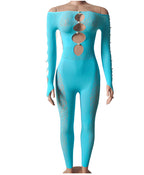 Plus Size Leopard Print Bodysuit - High Waist Slim Mesh Pajama Set