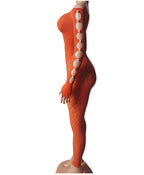 Plus Size Leopard Print Bodysuit - High Waist Slim Mesh Pajama Set