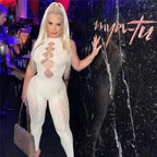 Intricate Jacquard Mesh Bodysuit - Hollow Out High Elastic Jumpsuit