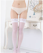 Lace Trim Stockings - Adhesive Stay-Up Thigh Highs