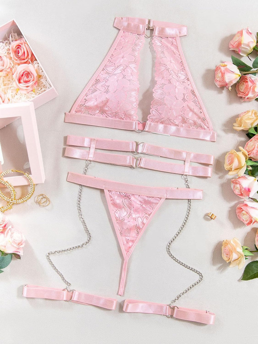 Heart's Desire Halter Set - 3 Piece Chain and Garter Collection