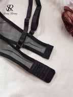 Butterfly Glamour Mesh Lingerie - Sequin Bra and Brief Set