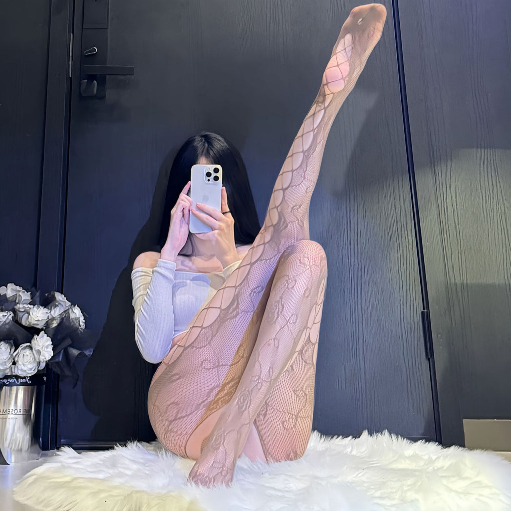 Lace Stockings Set - Garter Style Hosiery