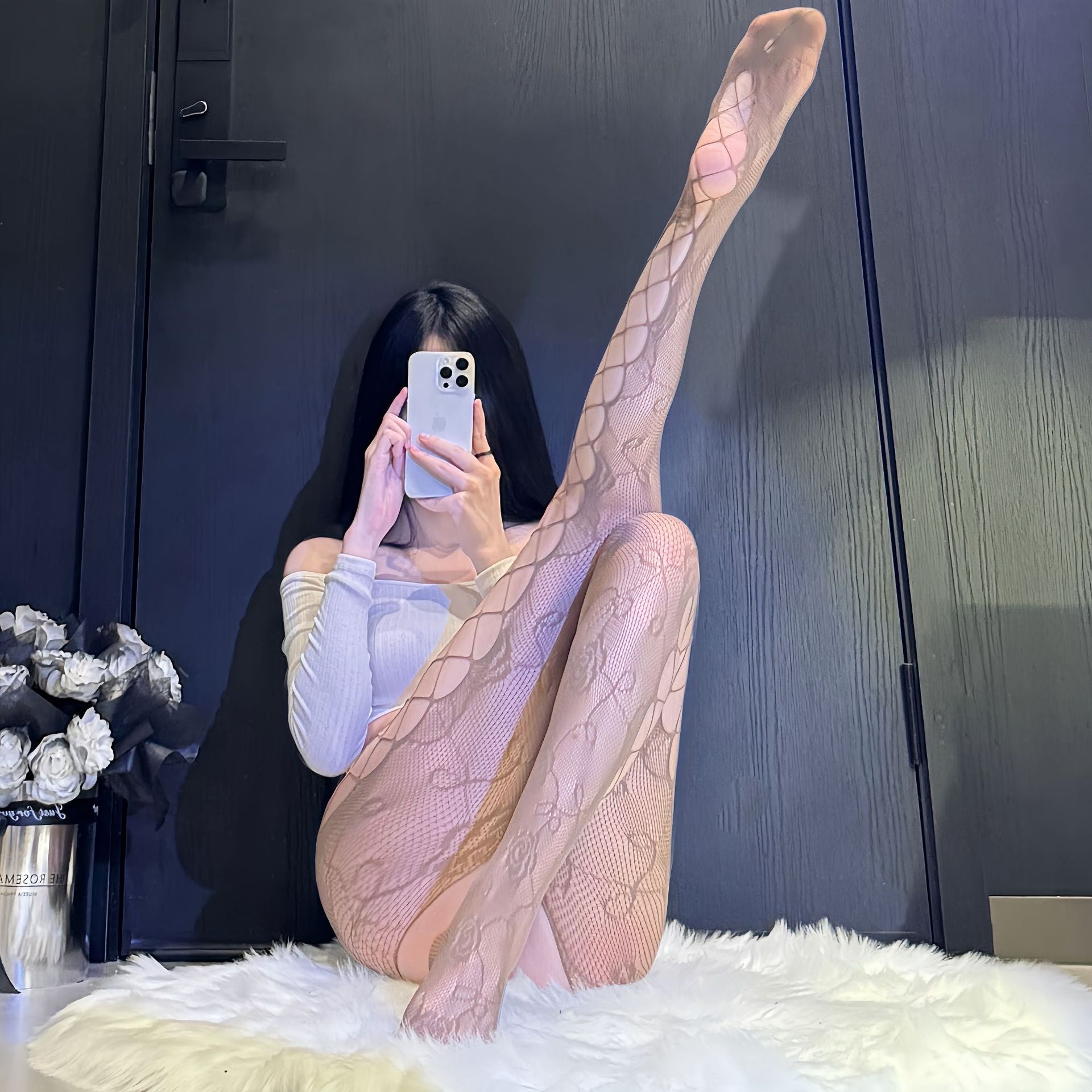 Lace Stockings Set - Garter Style Hosiery