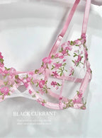 Parisian Nights Embroidered Lace Bralette - French Mesh Set