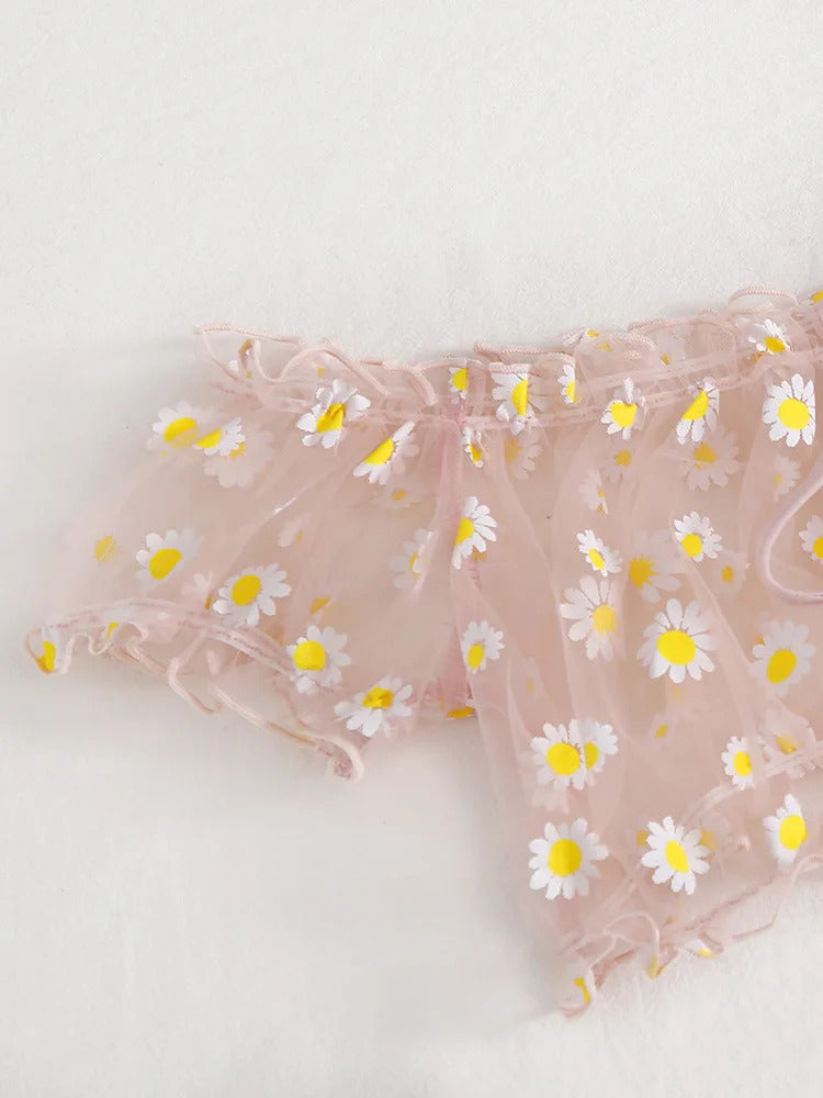 Butterfly Whispers Embroidery Set - 2 Piece Bowknot Lingerie