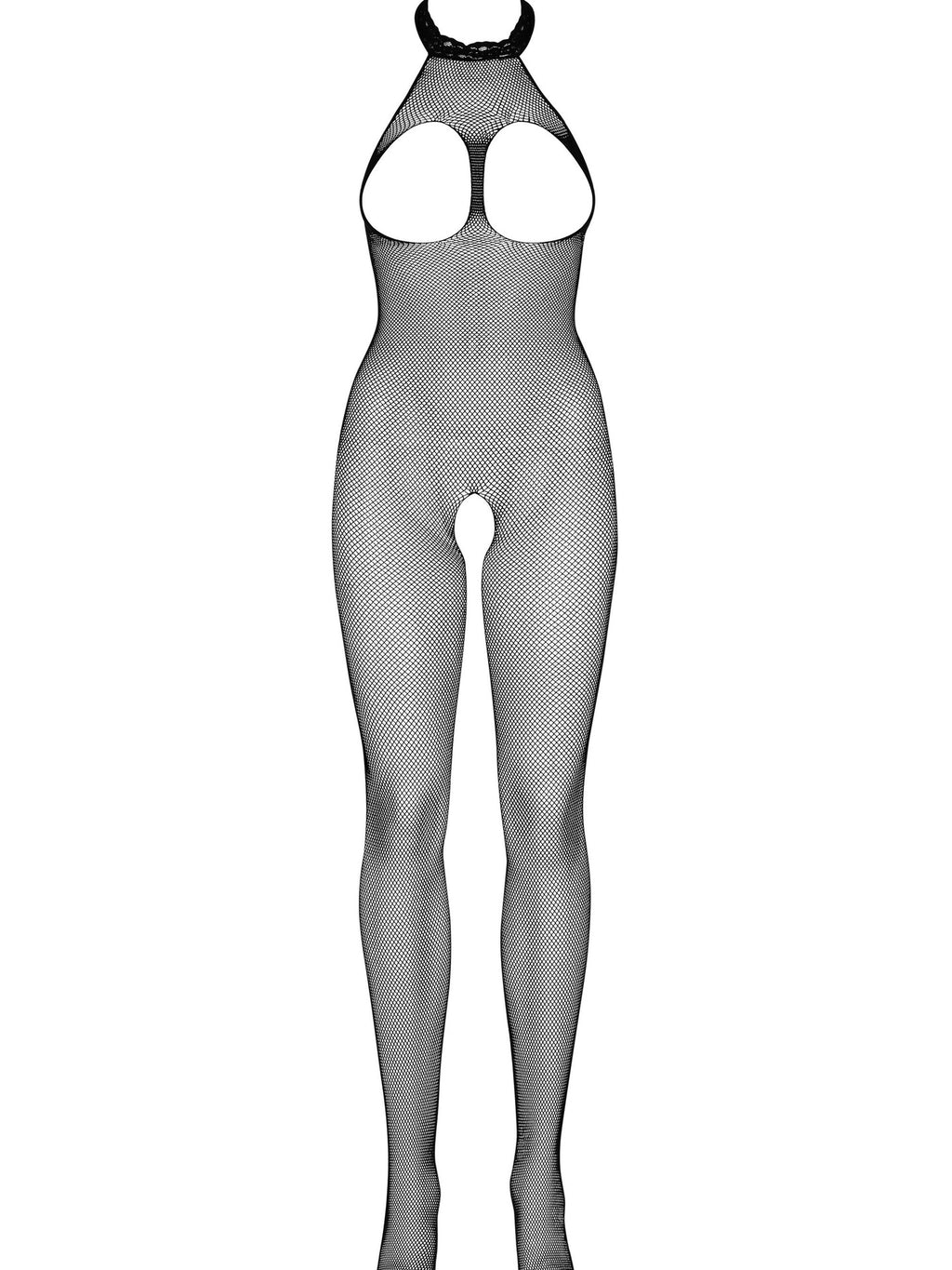 Halter Bodysuit with Stockings Set - One Piece Design