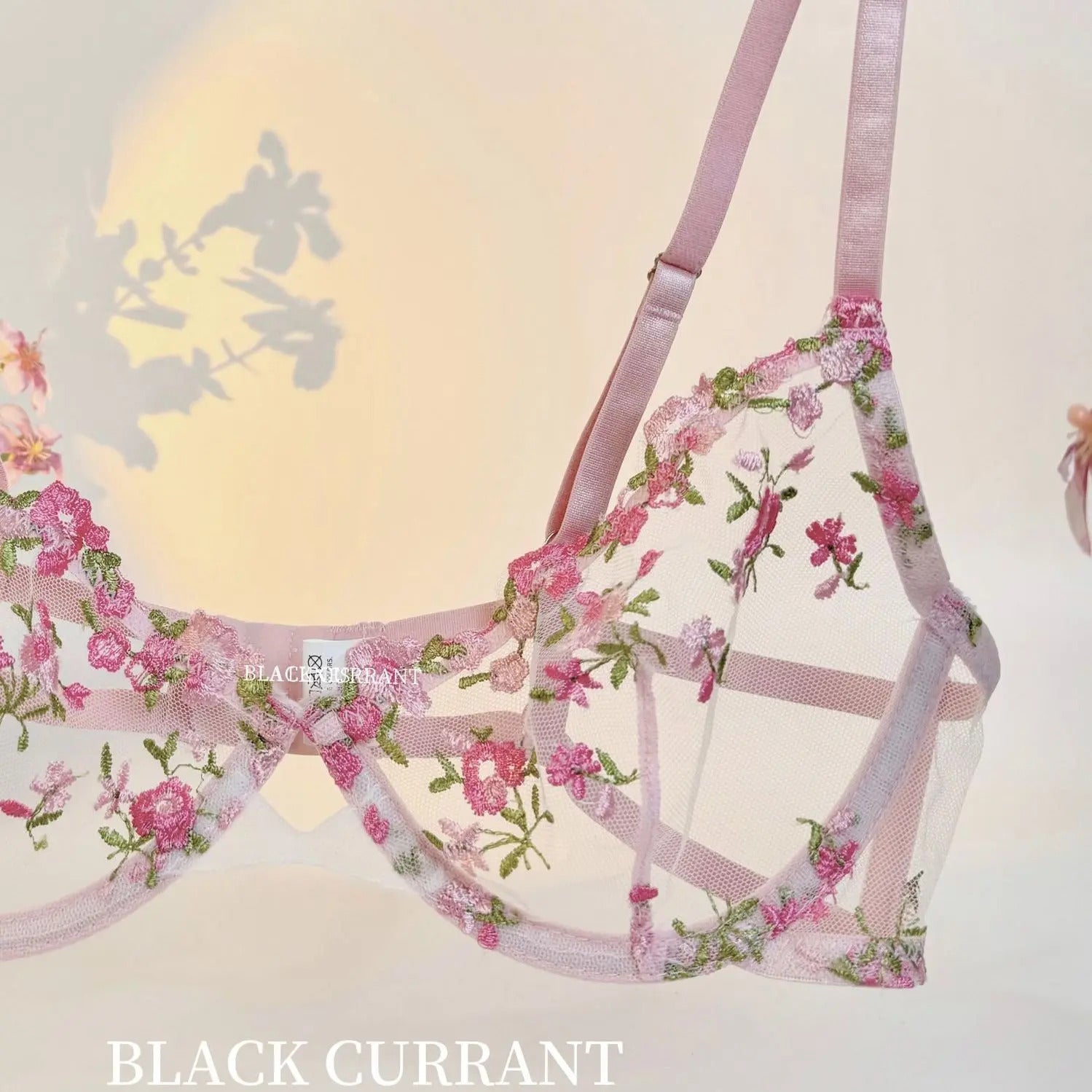 Parisian Nights Embroidered Lace Bralette - French Mesh Set
