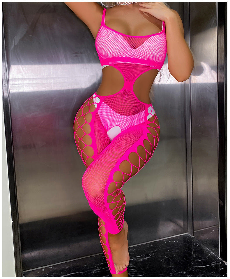 Hollow Out Pantyhose with Garter Straps