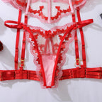 Sweetheart Embroidery Set - 4 Piece Waist Shaping Lingerie