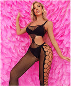 Hollow Out Pantyhose with Garter Straps