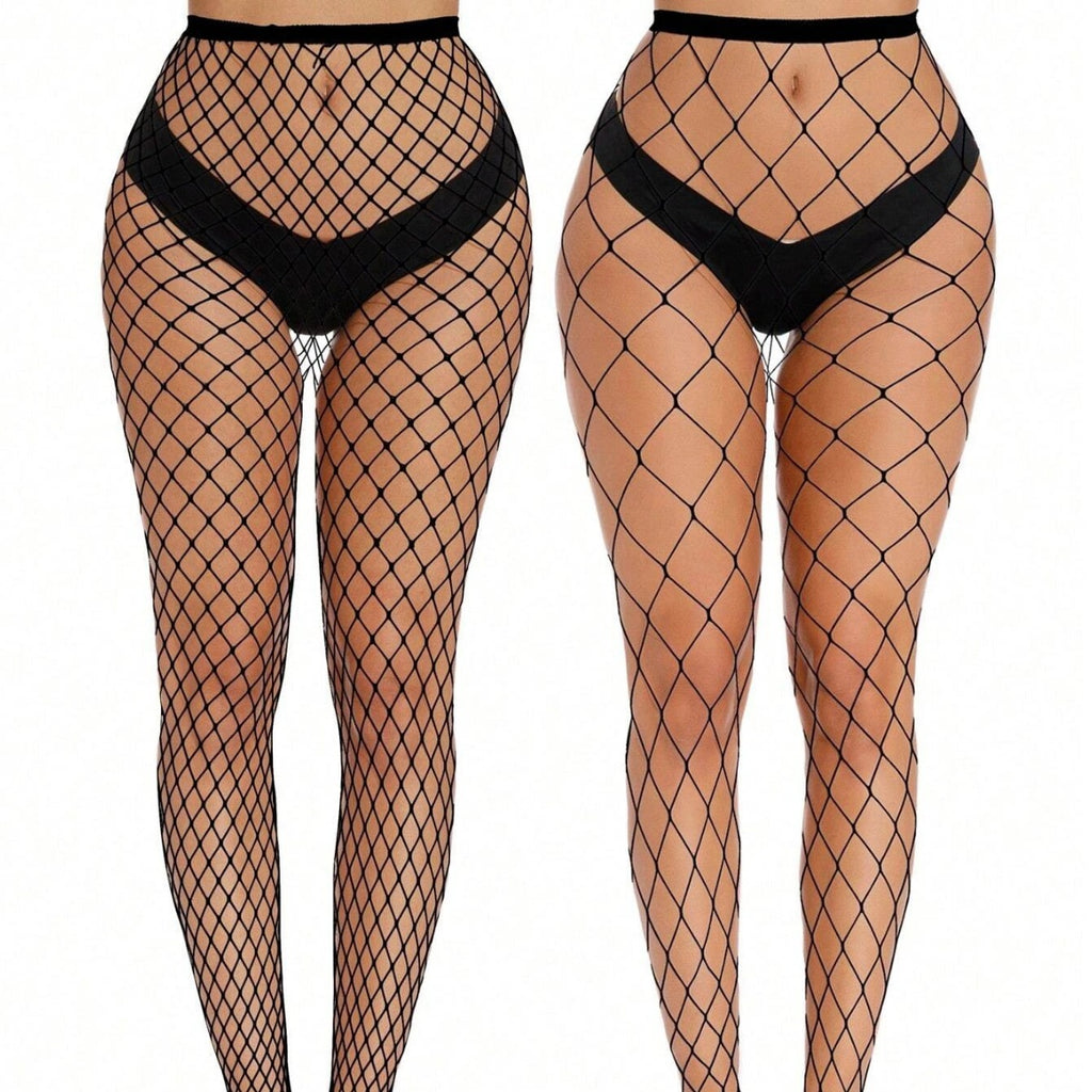 Fishnet Mesh Pantyhose - High Waist Multi-Color