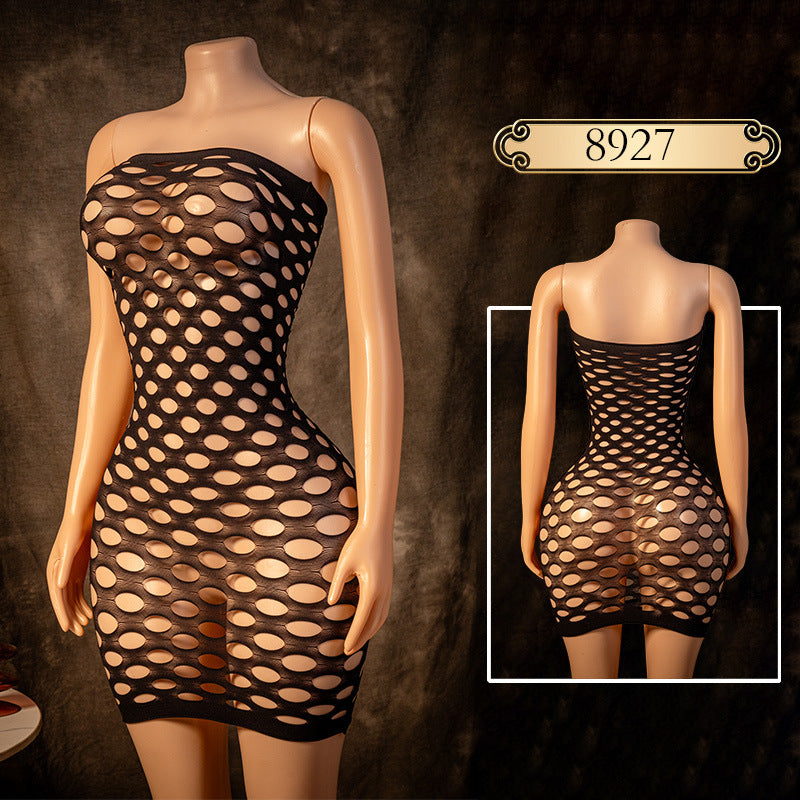 Christmas Mesh Nightdress Set - Holiday Sleepwear