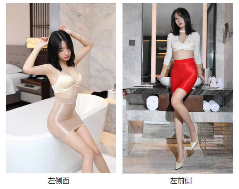 Glossy Sheer Mini Skirt - Transparent Design