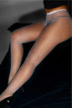 Rhinestone Fishnet Pantyhose - High Waist Slim Fit Plus Size