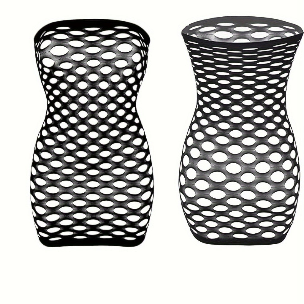 Plus Size Mesh Dress - Bodycon Nightwear