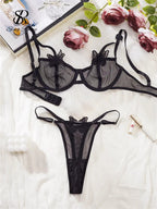 Butterfly Glamour Mesh Lingerie - Sequin Bra and Brief Set