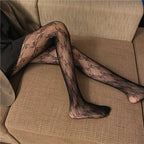 Hollow Out Bowknot Pantyhose - One-Piece Mesh Set