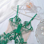 Ethereal Dreams Sheer Tulle Set - Delicate Lace Ensemble