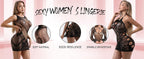 Fishnet Bodysuit Lingerie Set - Mesh Teddy Babydoll