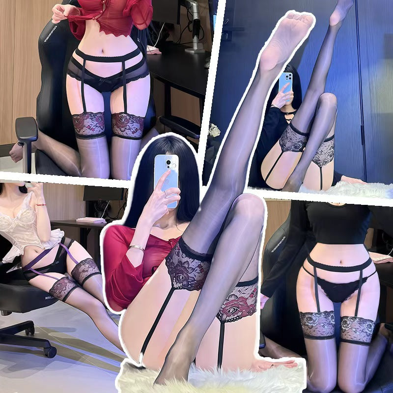 Lace Trim Thigh High Stockings - Ultra-Thin Over-the-Knee