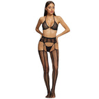 Fishnet Pantyhose - Vertical Striped One-Piece Stockings