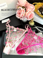 Parisian Nights Embroidered Lace Bralette - French Mesh Set