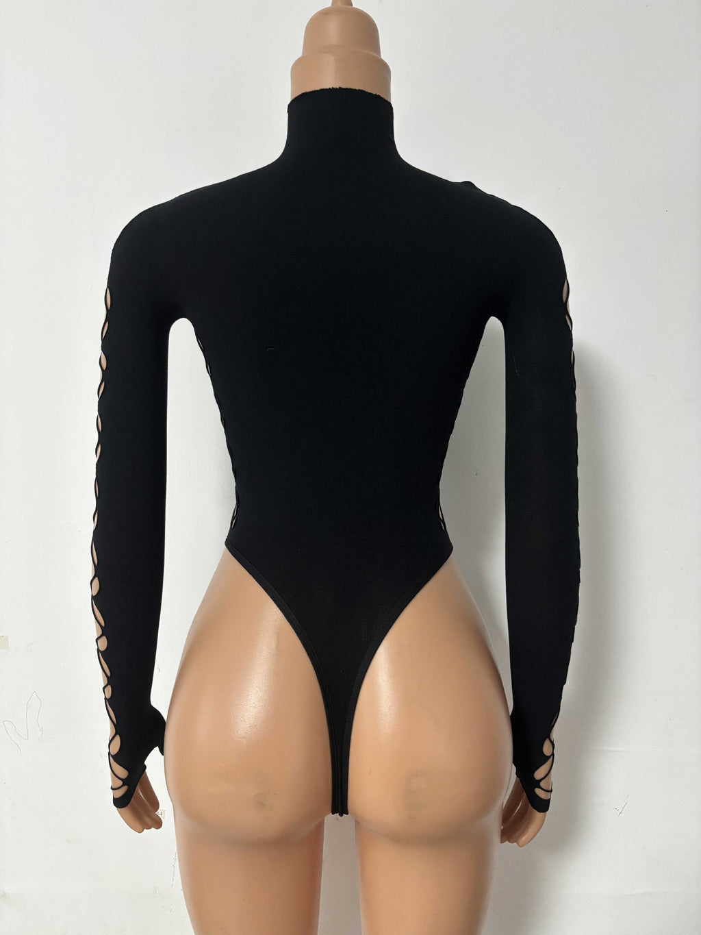 Hollow Out One-Piece Mesh Bodysuit - Nightwear