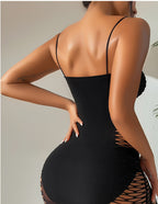 Tube Top Fishnet Dress - Hollow Out Mesh Outfit Set