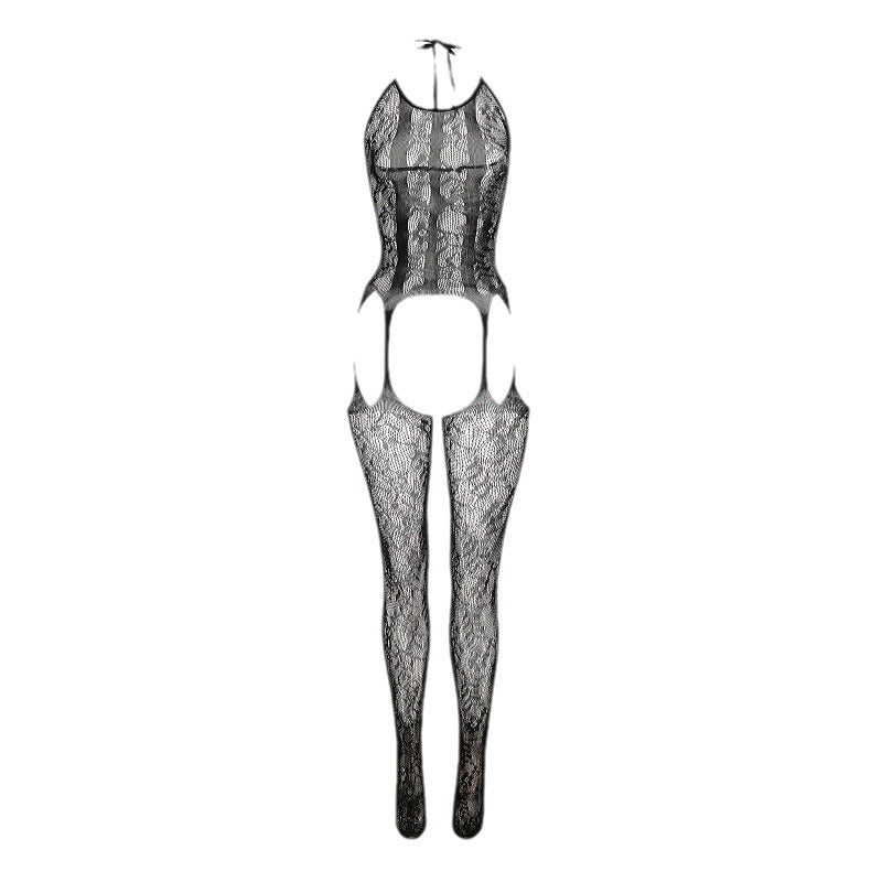 Fishnet Stockings with Romper Set - Sleepwear Pajamas