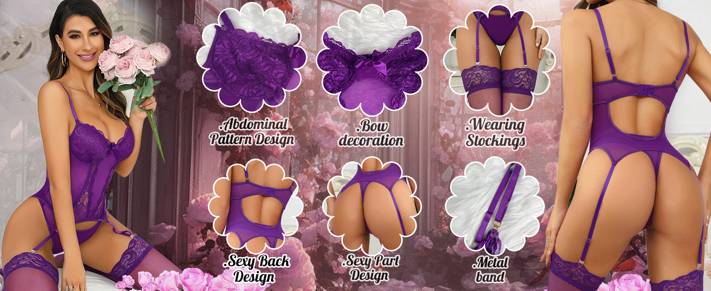 Full Coverage Fishnet Bodystocking - Attached Stockings