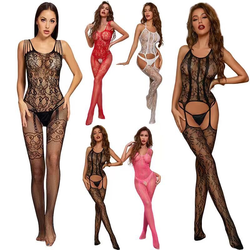 Plus Size Christmas Halloween Mesh Sleepwear Set - Holiday Themed