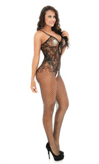 Fishnet Bodysuit - Halter Strap Lingerie