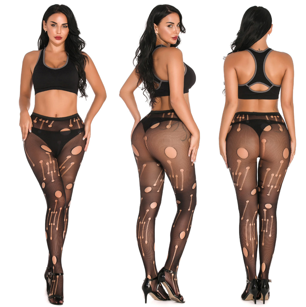 Fishnet Jacquard Pantyhose Set - Sleepwear Combo