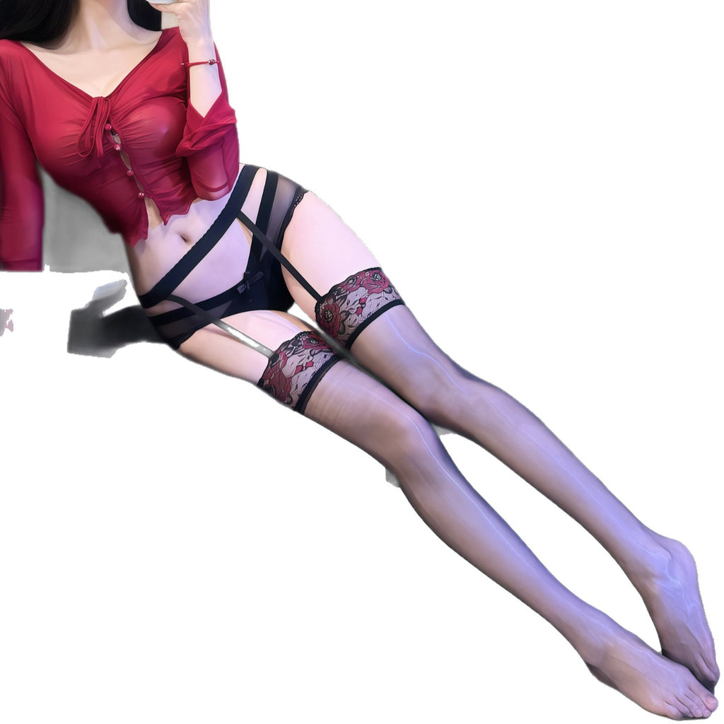 Lace Trim Thigh High Stockings - Ultra-Thin Over-the-Knee