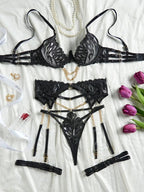 Chains of Desire 4-Piece Lingerie - Corset and Chain Set